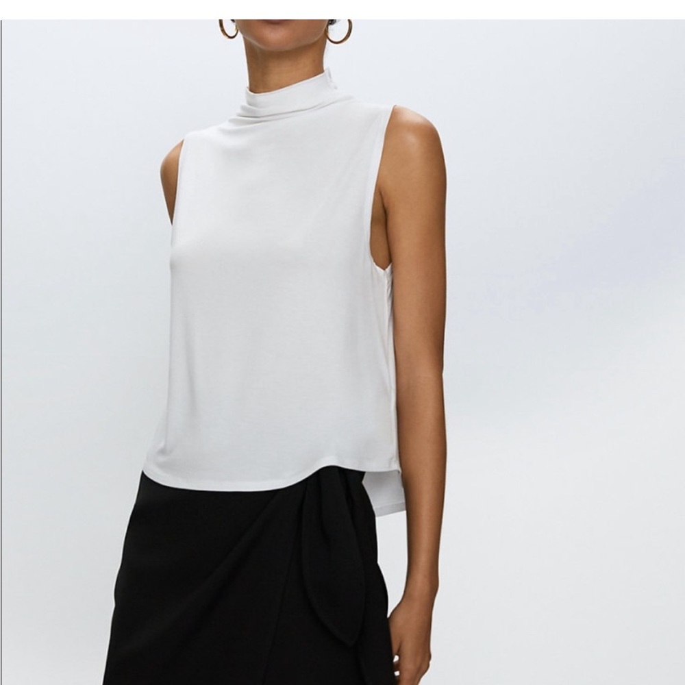 Babaton mock neck top. Soft, draping fabric. Size small.